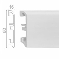 Плинтус полиуретановый Flint 80MC Extra белый 2000*80*15 мм